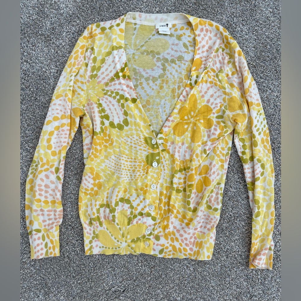 J Crew floral cardigan